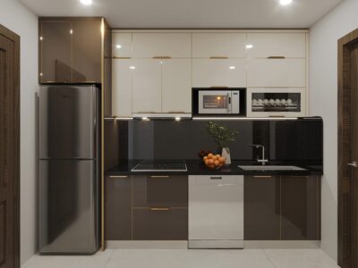 Mẫu tủ bếp inox cánh kính cường lực CKB110