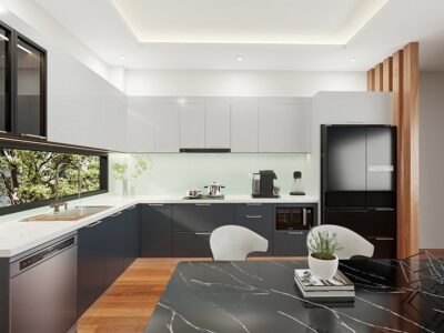 Tủ bếp nhựa cánh Laminate CLB13